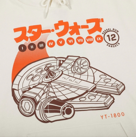 STAR WARS MILLENNIUM FALCON PUFF PRINT HOODIE - Picture 2 of 3